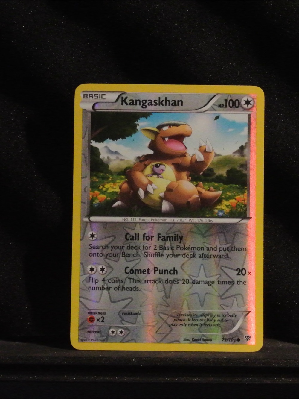 Pokémon Rare Reverse Holo Kangaskhan Card — Vintage XY Collectible